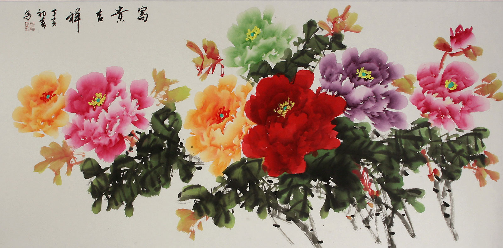 large peony flower painting birds flowers wall scrolls christmas shopping bargains