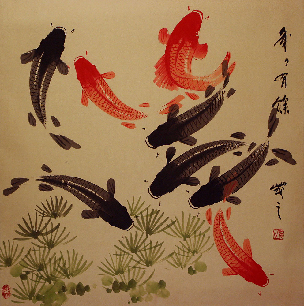 Large Koi Fish Painting on