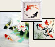 Asian Koi Fish Paintings & Wall Scrolls Art