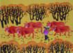 Autumn Fields - Chinese Folk Art Painting