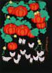 Chickens and Pumkins Folk Art Painting