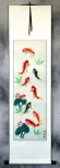 Koi Fish & Lotus Flower - Chinese Wall Scroll