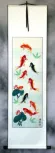 Koi Fish & Lotus Flower - Chinese Wall Scroll