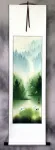 Waterfall Delight Asian Cranes Landscape Wall Scroll