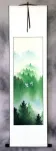 Colorful Asian Cranes Wall Scroll