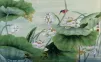 Little Bird and Beautiful Lotus Painting