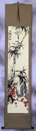 Black Ink Bamboo & Plum Blossom Scroll
