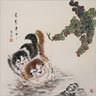 Two Kittens Wild Fun Painting