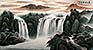 South Chinese Waterfall Landscape Painting