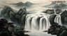 South Chinese Waterfall Landscape Painting