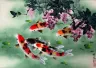Koi Fish & Flowers Painting