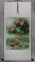 Koi Fish & Flower - Chinese Wall Scroll