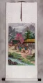 North Korean Happy Village Wall Scroll