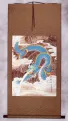 Good Luck Blue Dragon - Chinese Wall Scroll