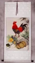 Asian Farmyard Rooster Wall Scroll