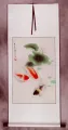 Chinese Koi Fish and Lotus Pond Wall Scroll