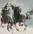 Asian Horses in the Snow Painting