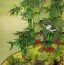 Birds and Green Bamboo Painting