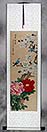 Little Birds, Yulan & Peony Flowers Wall Scroll
