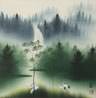 Waterfall Delight Watercolor Painting