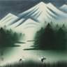 Wisdom Listens to Snow Watercolor Painting