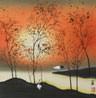 Sounds of Autumn Cranes Fantasy Landscape Painting