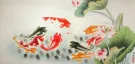 Koi Fish and Lotus Flower - Huge Painting
