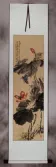 Bird and Lotus Flowers Wall Scroll