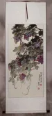 Traditional Chinese Grapes Wall Scroll