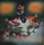 Nine Koi Fish Masterpiece Painting