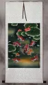 Gold Fish & Flowers - Asian Wall Scroll