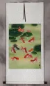 Gold Fish & Flowers - Asian Wall Scroll