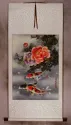 Koi Fish & Peony Flowers - Chinese Wall Scroll