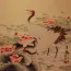 Chinese Cranes and Flowers Painting