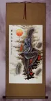 Good Luck Dragon Flying in the Clouds Wall Scroll
