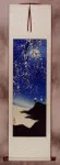 Blue Dreams Fantasy Cranes Wall Scroll