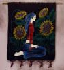 Beautiful Sunflower Girl of South China Painted Batik Wall Hanging