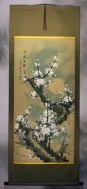 Big White Plum Blossom Wall Scroll