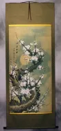 Big White Plum Blossom Wall Scroll