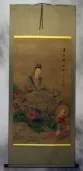 Image of Guanyin Buddha Diety - Partial-Print Wall Scroll