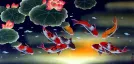 Huge Koi Fish and Lily Painting