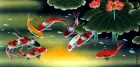 Huge Koi Fish and Lily Painting