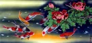 Huge Koi Fish and Lily Painting