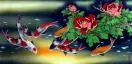Huge Koi Fish and Lily Painting