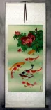 Koi Fish & Flower - Chinese Wall Scroll
