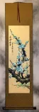 Colorful Blue Plum Blossom Wall Scroll
