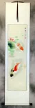 Koi Fish Having Fun in Lotus Pond Wall Scroll