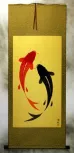 Large Yin Yang Fish Wall Scroll