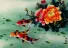 Koi Fish & Flowers Art