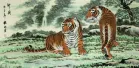 Invincible Might Asian Tigers Large Painting
